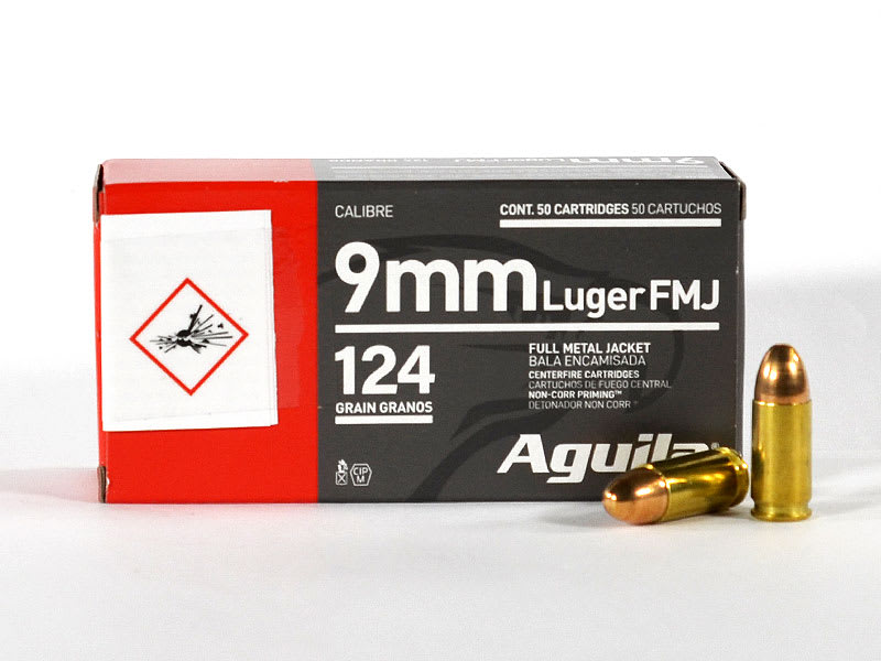BALA cal 9 mm 124 gr marca Aguila caja de 50 un #1E092110