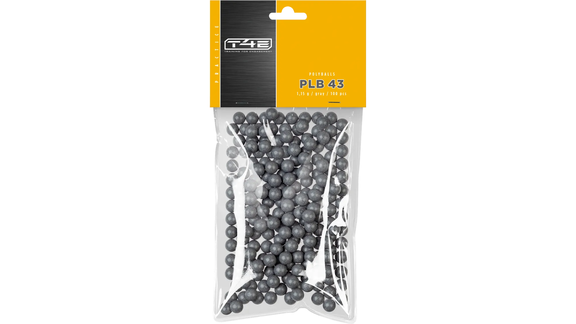 T4E Balines de practica PLB 43 Polyballs .43 GRY 1,15 g 100 pcs #2.4504